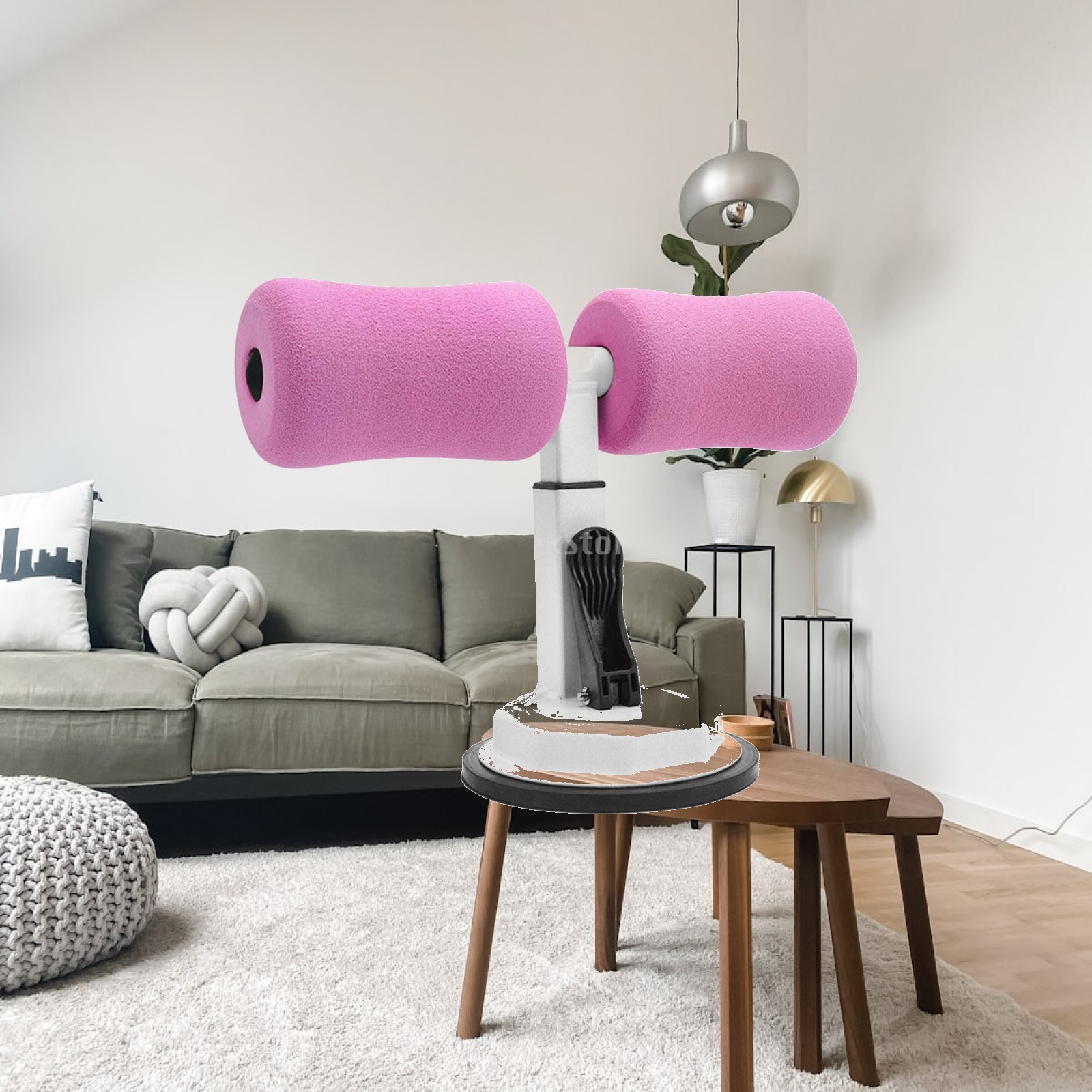 Sit Up Bar Floor - 床用シットアップバー、3段階調整可能なポータブル吸盤式シットアップ補助器具