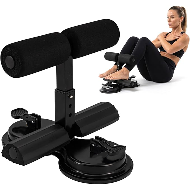 Sit Up Bar Floor - ポータブルシットアップバーとシットアップ補助器具、デュアル4.5インチ吸盤付きシットアップレッグサポート、フロア吸盤式コアトレーニング腹筋運動フィットネス機器、家庭用屋内使用、3段階の高さ調整可能、最大661ポンドまで対応