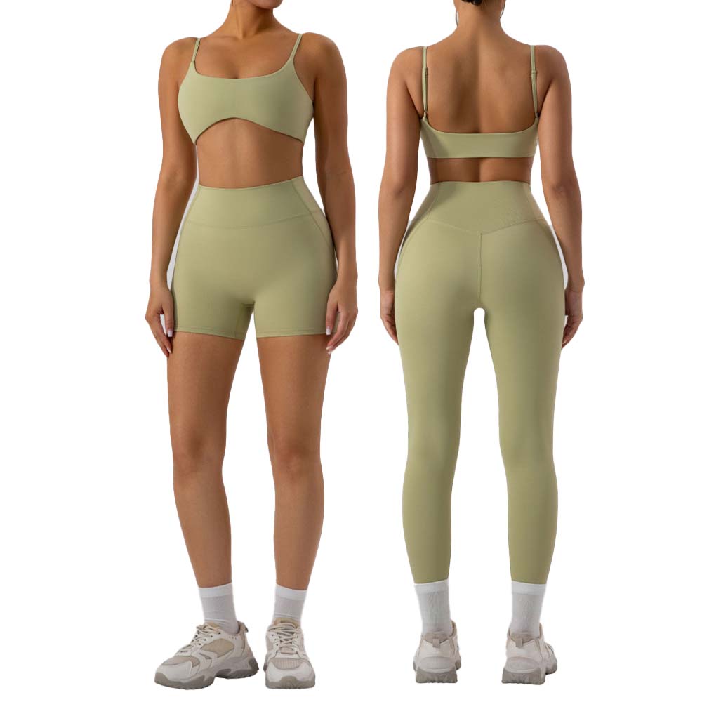 Yoga Fitness Leggings - ランニング トレーニング セット 調節可能なショルダー ストラップ フィットネス