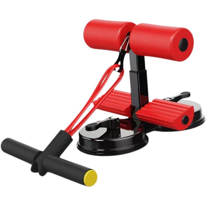 Sit Up Bar Floor - テンションロープ付き腹筋バー補助装置、フロアホルダー、高さ調節可能3、腹筋、臀部、ホームジム練習用ギア