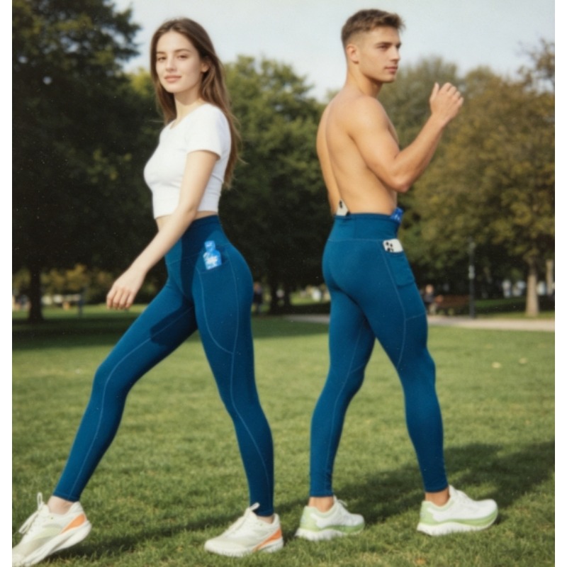 Yoga Fitness Pants - ユニセックス コンプレッション ヨガパンツ ハイウエスト ストレッチ素材 フィットネス