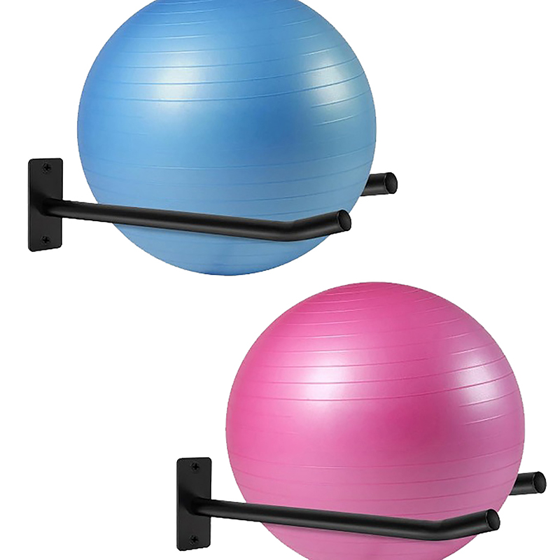 Exercise Ball Stability - エクササイズ用メタルボールホルダー、ジム用ウォールラック、ガレージ、スタジオ収納、ヨガボール、バランスボール、安定ボール、バスケットボール、2個