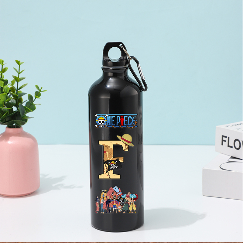 Yoga Fitness Zone - 500ML ワンピース A-Z イニシャル入り スポーツウォーターボトル ルフィ