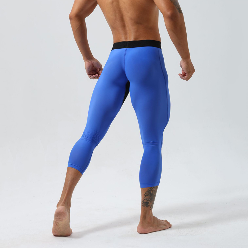 Yoga Fitness Pants - メンズ ハイウエスト コンプレッションタイツ 速乾性 超伸縮性 バスケットボール