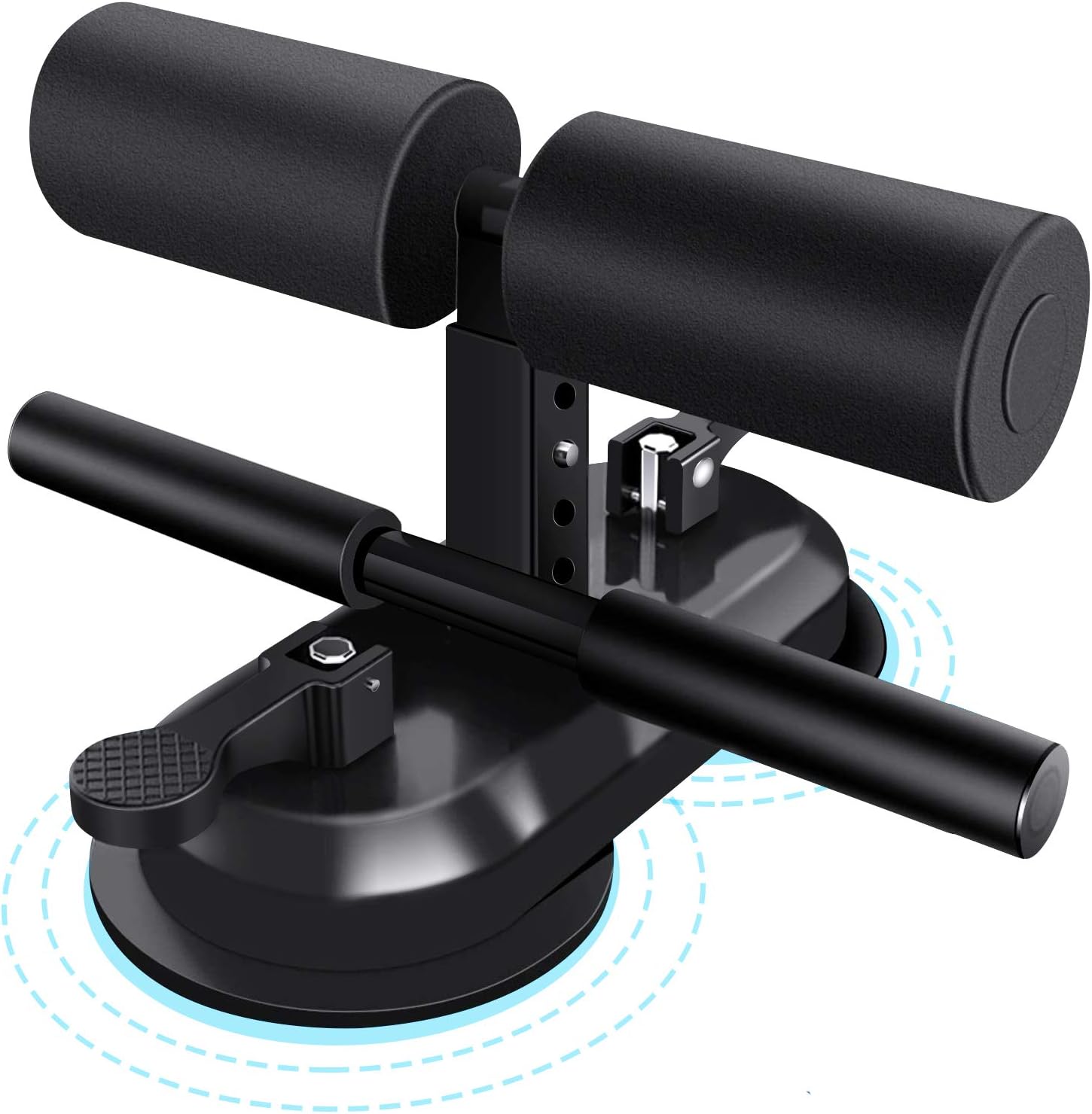 Sit Up Bar Floor - シットアップバー フロア、ポータブルシットアップエクササイズ器具、強力な吸盤2個と調節可能なフットホルダー付き、腹筋マスターアシスタント