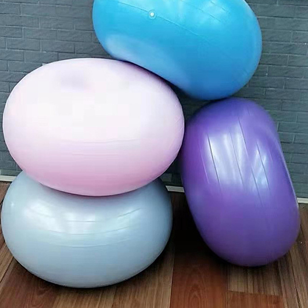 Exercise Ball Stability - 防爆ブルードーナツヨガ補助エクササイズボール フィットネスバランストレーナー ピラティス安定性ワークアウトボール 家庭用PVC