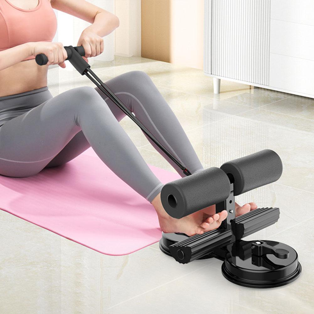 Sit Up Bar Floor - 3つの吸盤付きシットアップバーフットホルダー、高さ調節可能なシットアップフロアホルダー、腹筋トレーニング補助器具