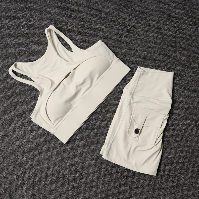 フィットネスショーツヨガセット女性のトラックスーツハイウエス - Yoga Fitness Leggings のレビューと価格