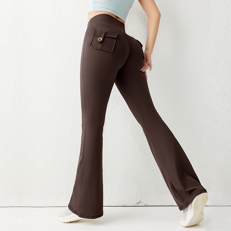 ソリッドカラーのバットリフティングジムフィットネスパンツハイ - Yoga Fitness Pants のレビューと価格