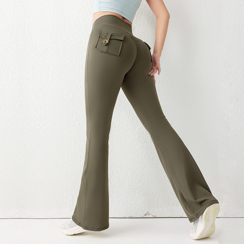 ソリッドカラーのバットリフティングジムフィットネスパンツハイ - Yoga Fitness Pants のレビューと価格