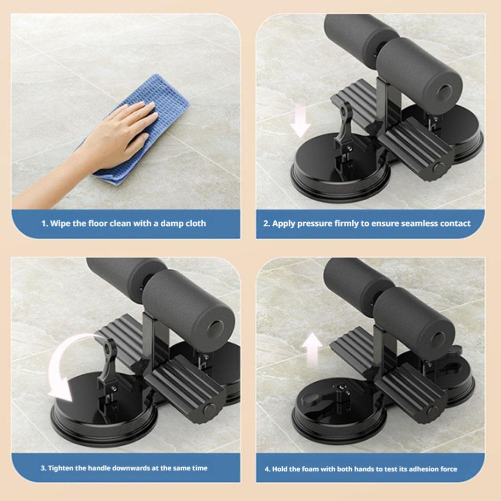 3つの吸盤付きシットアップバーフットホルダー、高さ調節可能な - Sit Up Bar Floor のレビューと価格