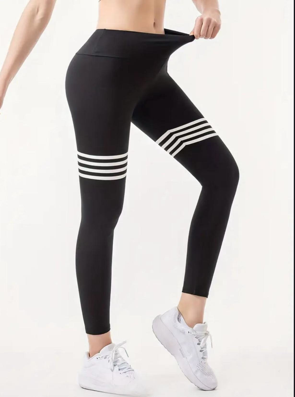 レターパターンハイウエストヨガパンツ、高弾性ランニングスポー - Yoga Fitness Pants のレビューと価格