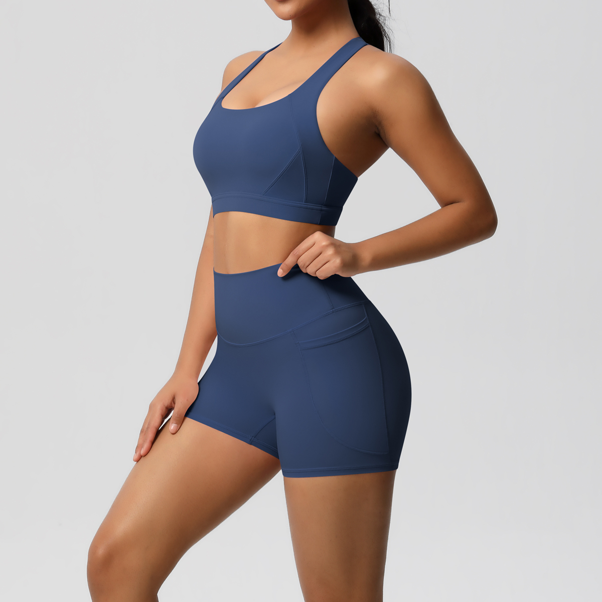 2 個スポーツウェアポケット付きヨガセットジム服ヨガスーツ女 - Yoga Fitness Leggings のレビューと価格