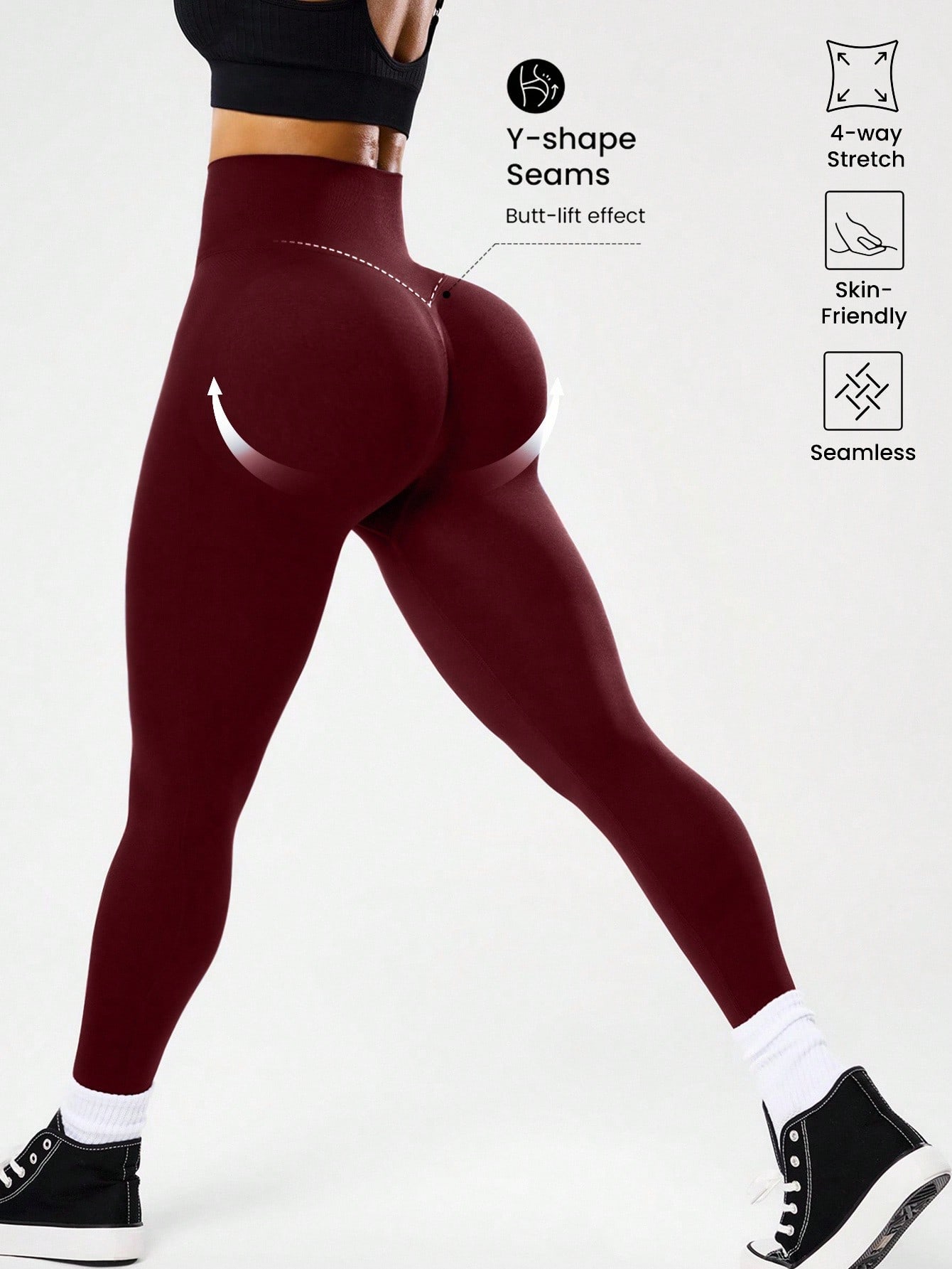 女性用ハイウエストシームレスヨガレギンス、4方向ストレッチ素 - Yoga Fitness Pants のレビューと価格